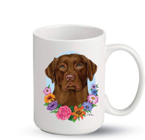 Labrador Retriever - Chocolate - Best of Breed PItcher Flower Mugs
