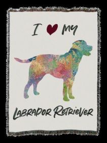 Labrador Retriever Splash Cotton Woven Throw