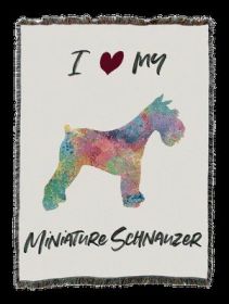 Miniature Schnauzer Splash Cotton Woven Throw