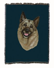 Norwegian Elkhound Cotton Woven Throw