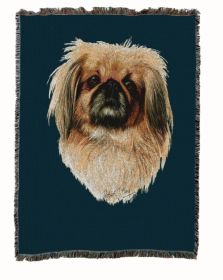 Pekingese Cotton Woven Throw