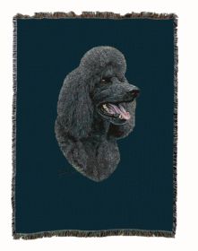 Poodle - Black 1 - Cotton Woven Throw