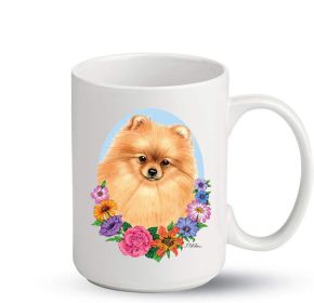 Pomeranian - Red - Best of Breed PItcher Flower Mugs