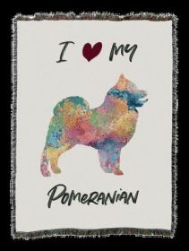 Pomeranian Splash Cotton Woven Throw
