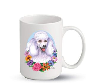 Poodle - White - Best of Breed PItcher Flower Mugs