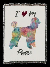 Poodle Splash Cotton Woven Throw