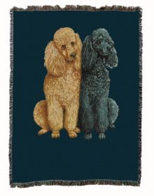 Poodles 2 Cotton Woven Throw