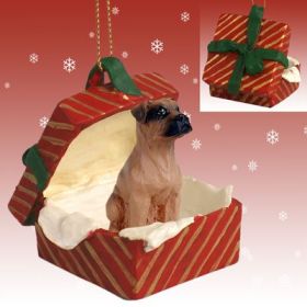 Boxer - Tawny - Uncropped - Red Gift Box Ornament
