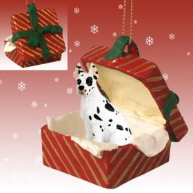 Great Dane - Harlequin - Red Gift Box Ornament