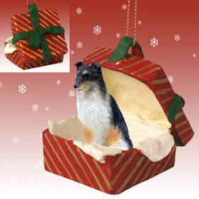 Sheltie - Tri-Color - Red Gift Box Ornament