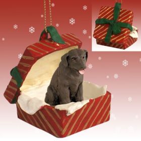 Labrador Retriever - Chocolate - Red Gift Box Ornament