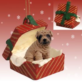 Shar-Pei - Brown - Red Gift Box Ornament