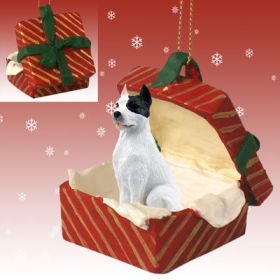 Pit Bull Terrier - White - Red Gift Box Ornament