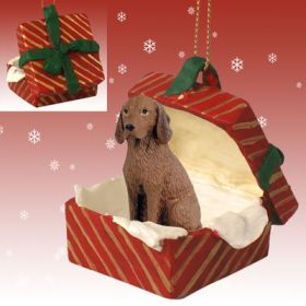 Vizsla Red Gift Box Ornament