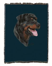 Rottweiler Cotton Woven Throw