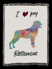 Rottweiler Splash Cotton Woven Throw
