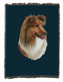 Shetland Sheepdog 2 /Sheltie Cotton Woven Throw