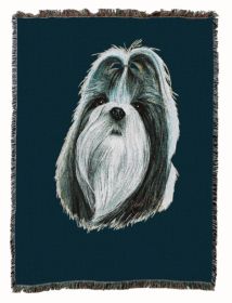 Shih Tzu 3 Cotton Woven Throw