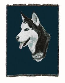 Siberian Husky 1 Cotton Woven Throw