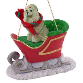 Poodle - Gray - Sleigh Ride Ornament