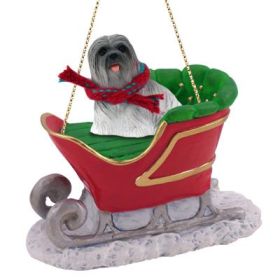 Lhasa Apso - Gray - Sleigh Ride Ornament