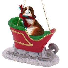Japanese Chin - Brown and White - Sleigh Ride Ornament