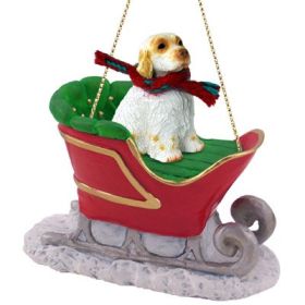 Clumber Spaniel - Sleigh Ride Ornament
