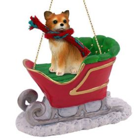 Chihuahua - Longhair - Sleigh Ride Ornament