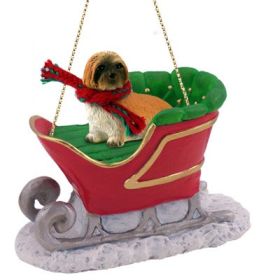 Lhasa Apso - Brown - Sport Cut - Sleigh Ride Ornament