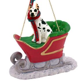 Great Dane - Harlequin - Sleigh Ride Ornament