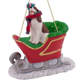 Springer Spaniel - Liver and White - Sleigh Ride Ornament