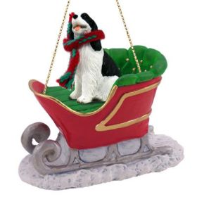Springer Spaniel - Black and White - Sleigh Ride Ornament