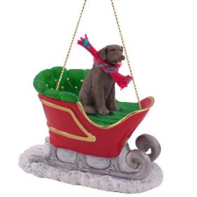 Labrador Retriever - Chocolate - Sleigh Ride Ornament