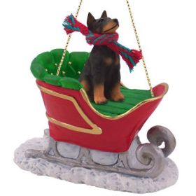 Doberman - Black - Sleigh Ride Ornament