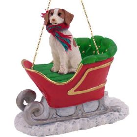 Brittany - Brown & White - Sleigh Ride Ornament