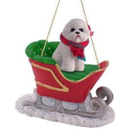 Bichon Frise - Sleigh Ride Ornament