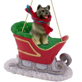 Keeshond - Sleigh Ride Ornament