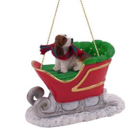 Bassett Hound - Sleigh Ride Ornament