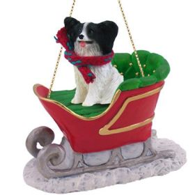 Papillon - Black and White - Sleigh Ride Ornament
