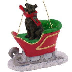 Staffordshire Bull Terrier - Brindle - Sleigh Ride Ornament