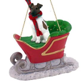 Smooth Fox Terrier - Brown and White - Sleigh Ride Ornament