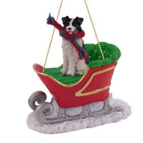 Border Collie - Sleigh Ride Ornament