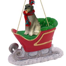 Irish Wolfhound - Sleigh Ride Ornament