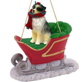 Australian Shepherd - Blue - Sleigh Ride Ornament