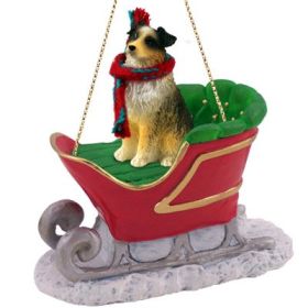 Australian Shepherd - Brown - Docked - Sleigh Ride Ornament
