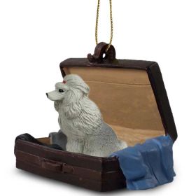 Poodle - Gray - "Traveling Companion" Suitcase Ornament