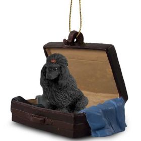 Poodle - Black - "Traveling Companion" Suitcase Ornament