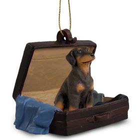 Doberman - Red - Uncropped - "Traveling Companion" Suitcase Ornament