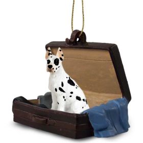 Great Dane - Harlequin - "Traveling Companion" Suitcase Ornament