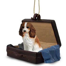 Cavalier King Charles Spaniel - Brown & White - "Traveling Companion" Suitcase Ornament